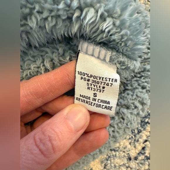 Playing for Keeps Blue Sherpa Fleece Pullover Quarter Zip size Small - Picture 8 of 11